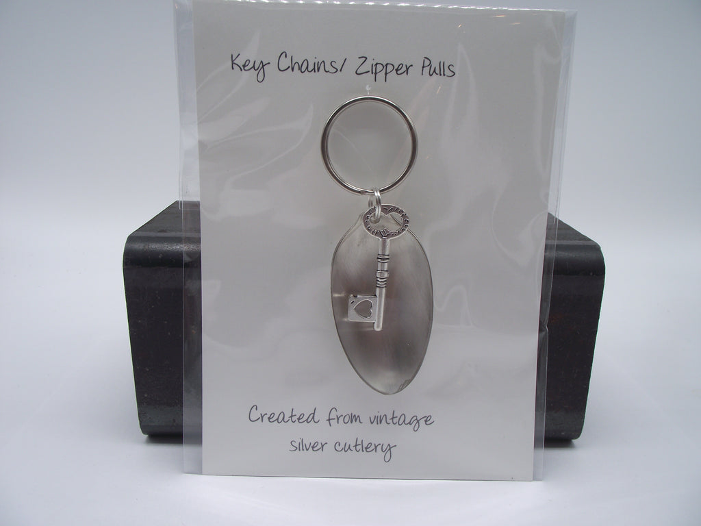 Keychain/ Zipper Pull-silver spoon with key