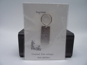 Keychain/ Zipper Pull-silver rectangular