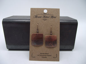 Copper etched earrings -02