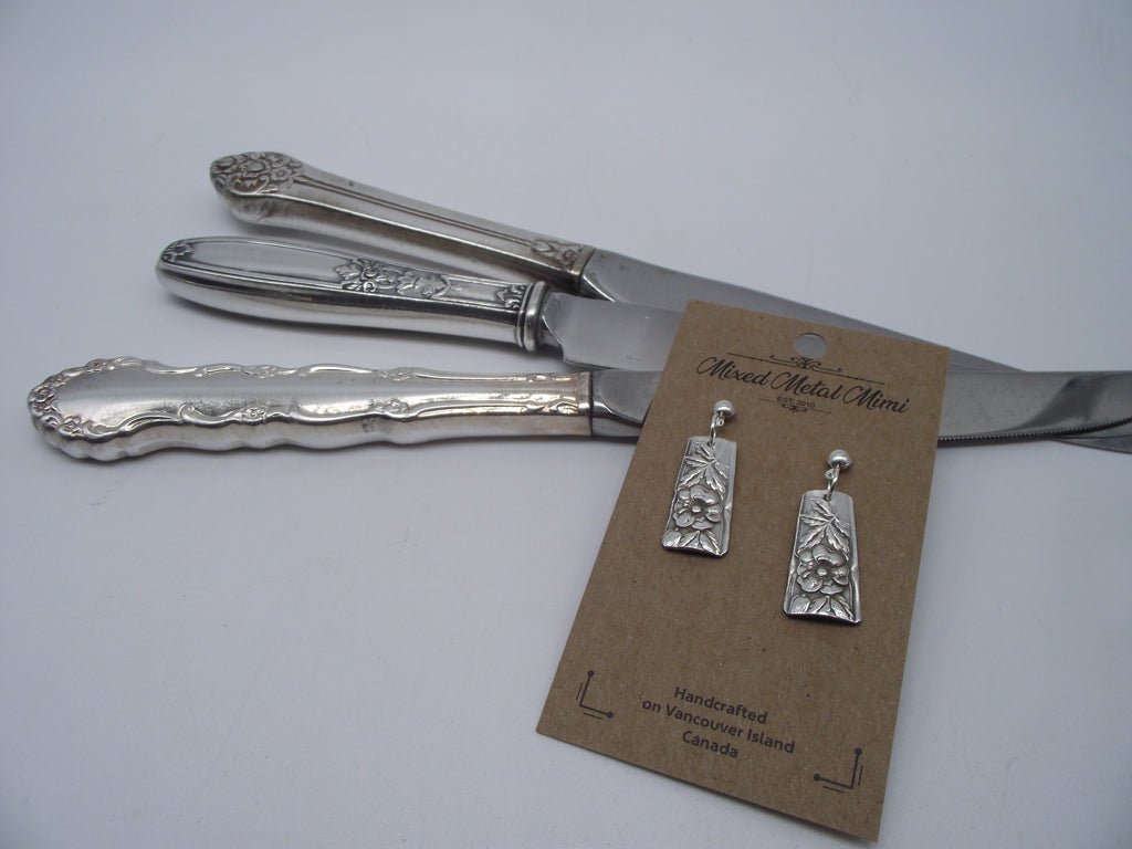 Knife-end silver earrings -02