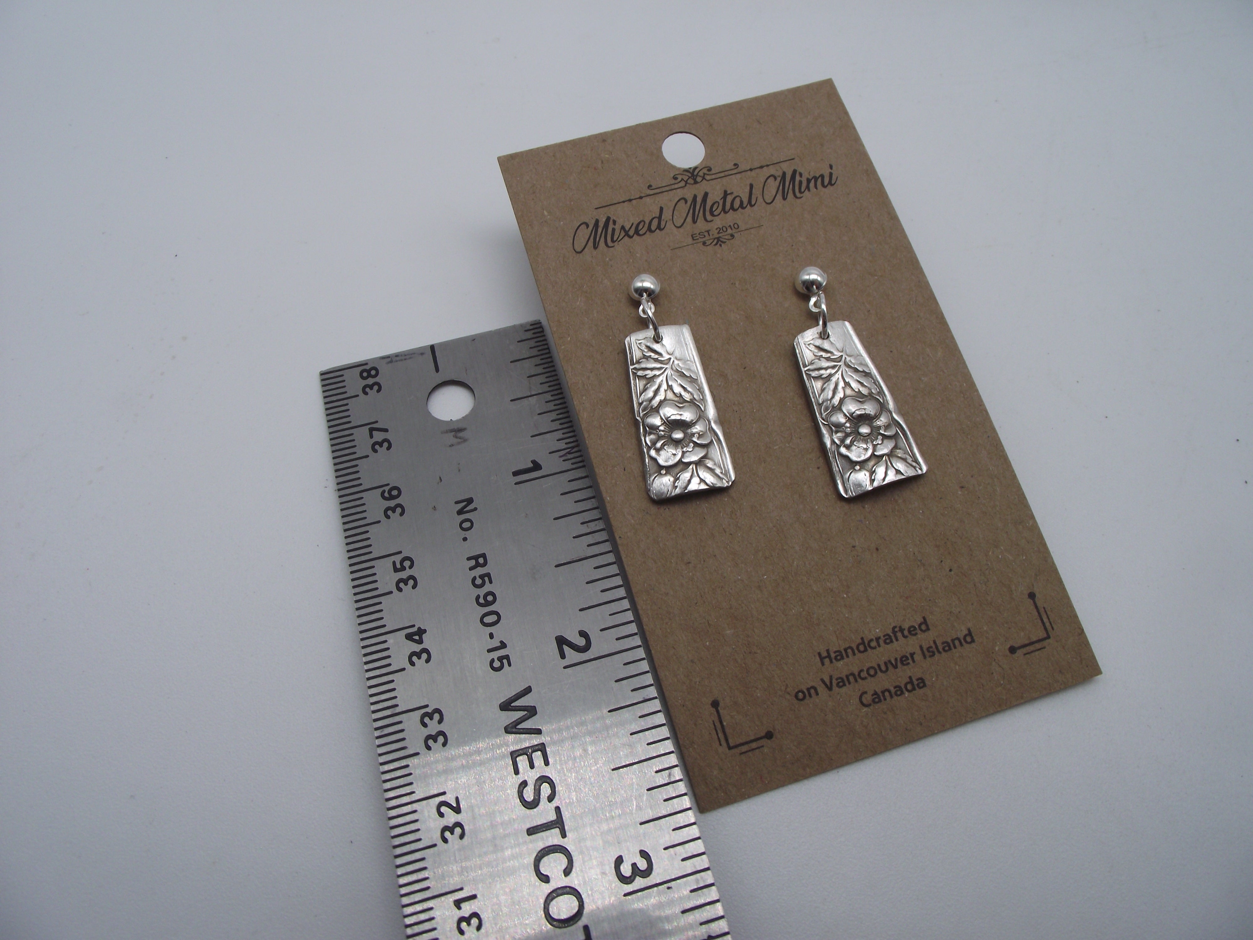 Knife-end silver earrings -02
