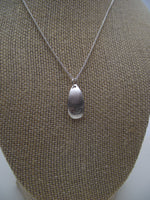Sterling silver maple leaf necklace-teardrop