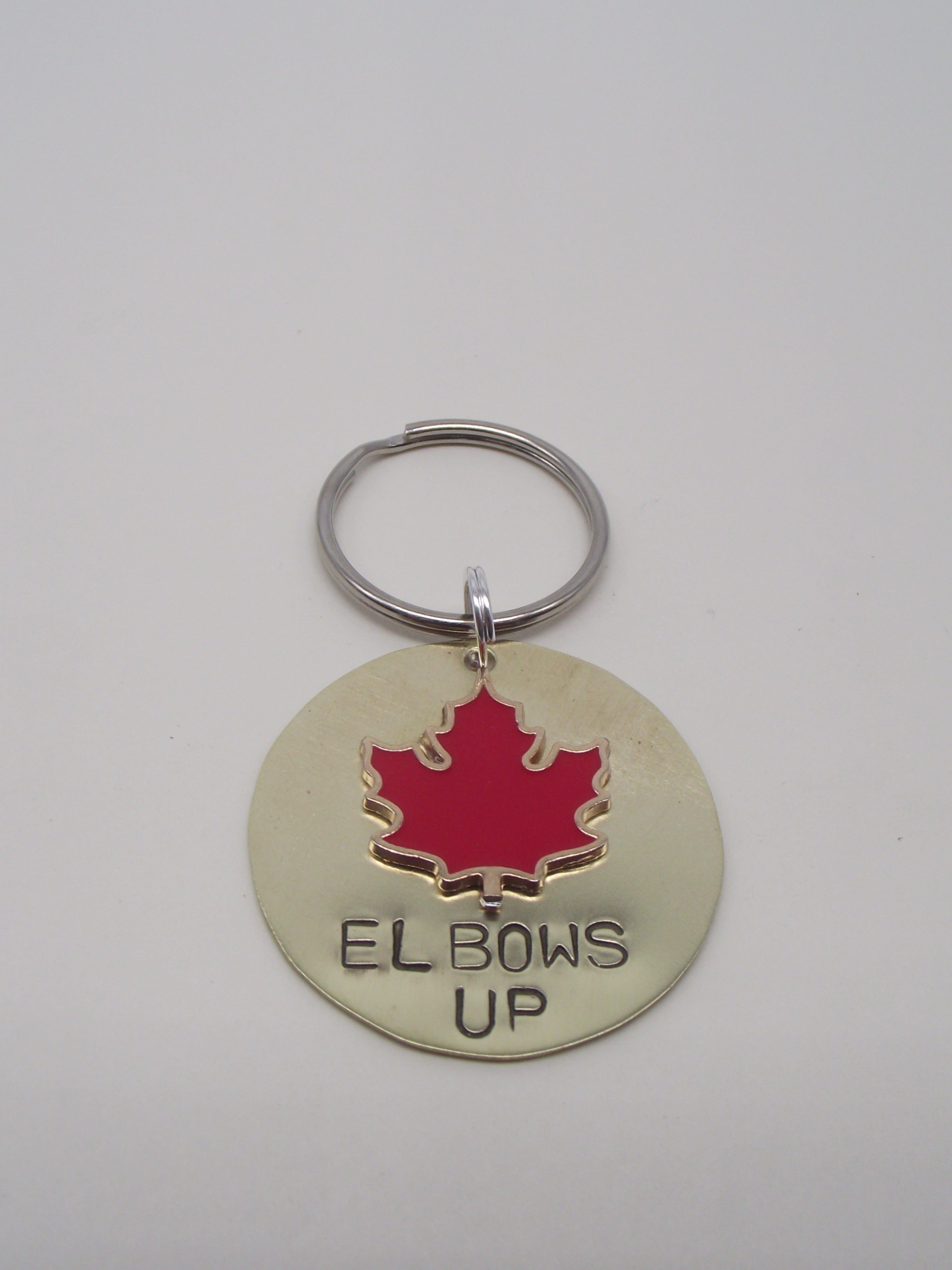 Key Ring- Elbows Up- Round