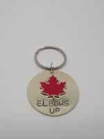 Key Ring- Elbows Up- Round
