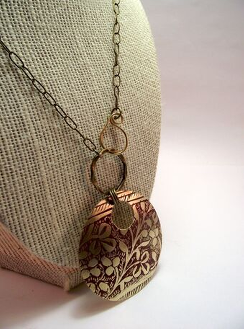 Adjustable Brass Necklace w/30” Chain Round-Wholesale