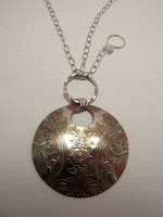 Adjustable Silver Necklace w/30” Chain Round-Wholesale