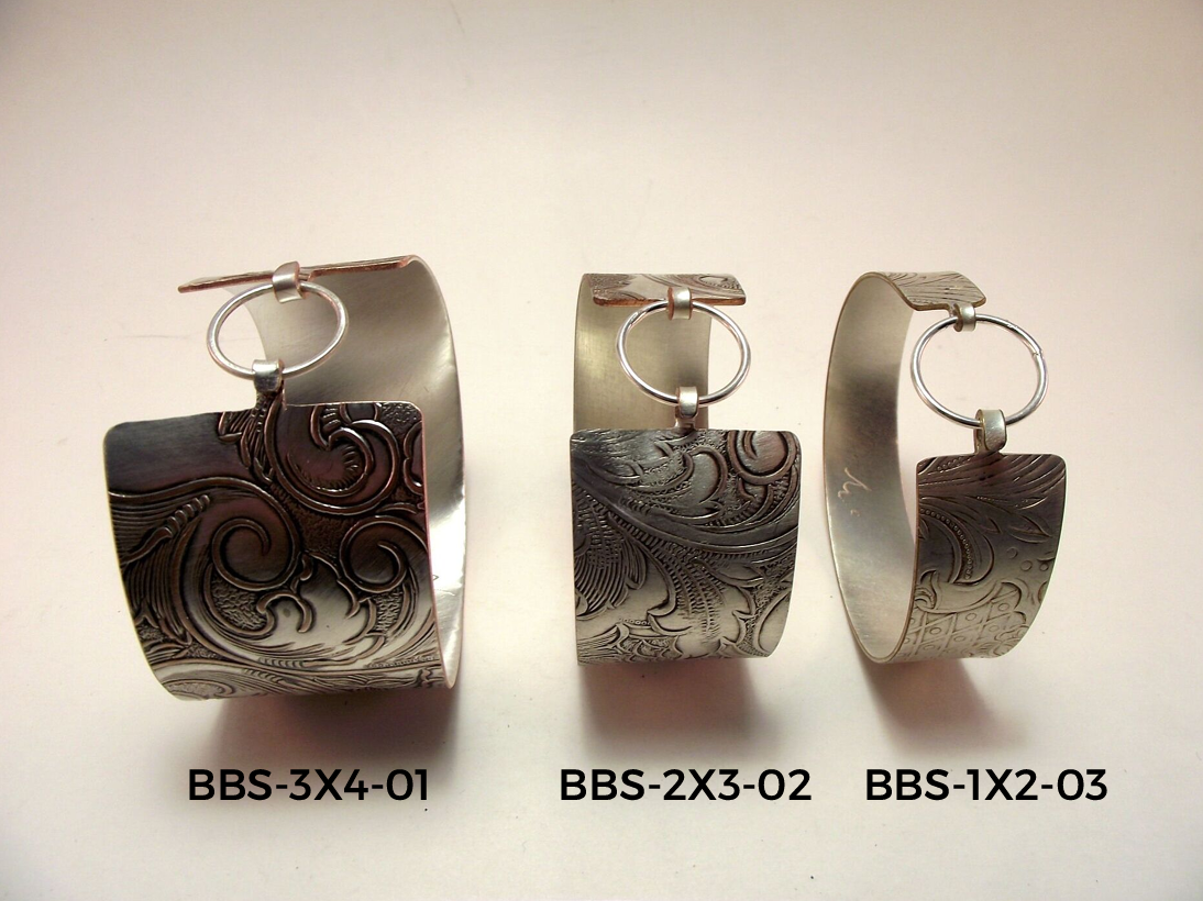 Asymmetrical Silver Bangle Bracelets w/Ring-Wholesale