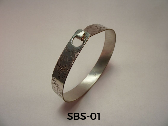 Skinny Silver Bangle Bracelet w/Closure-Wholesale