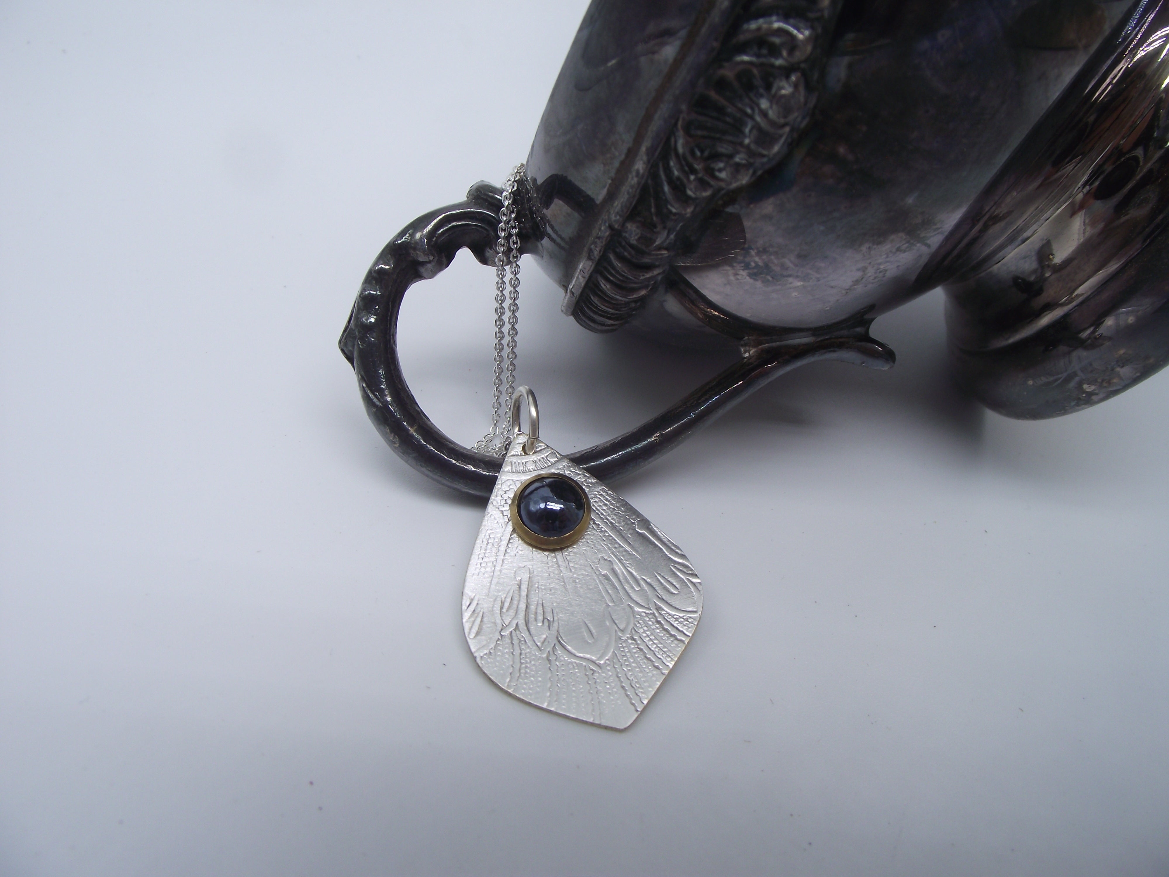 Gemstone necklace-silver 03