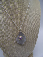 Gemstone necklace-silver 04