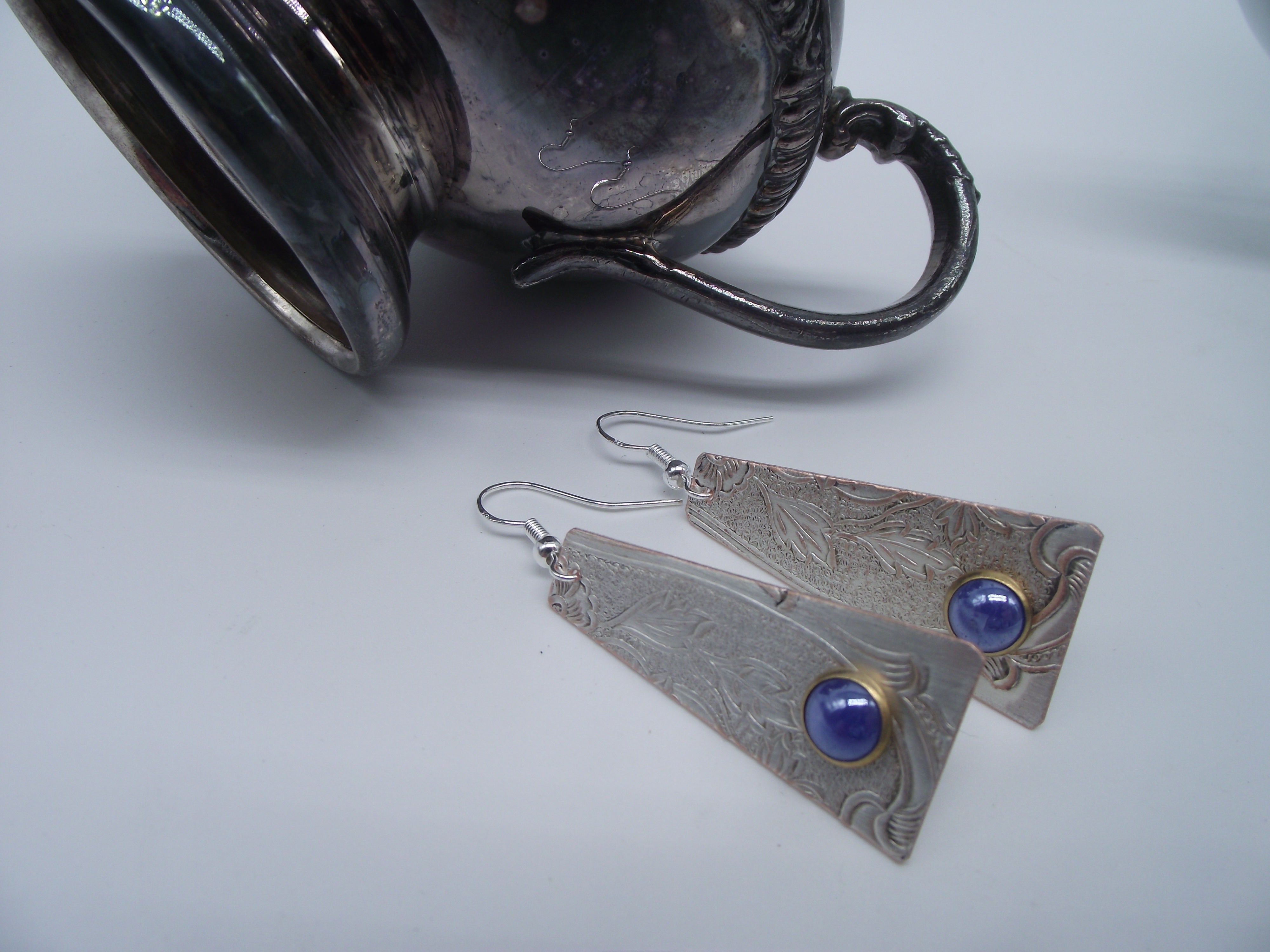 Gemstone earrings-silver 03